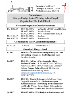 Gottesdienst - Evangelische Gemeinde Salzburg Auferstehungskirche