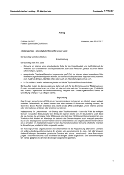 Drucksachen allgemein - Nieders&auml;chsischer Landtag