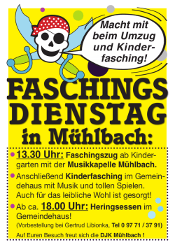 fasching! - DJK Mühlbach