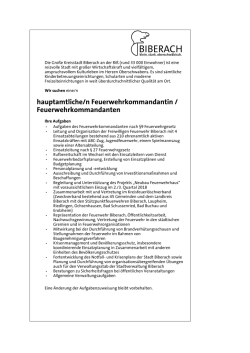 Hauptamtliche/r Feuerwehrkommandantin / Feuerwehrkommandant