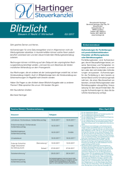 Blitzlicht - Steuerberater Hartinger