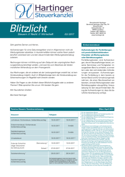 Blitzlicht - Steuerberater Hartinger