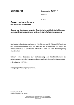 Bundesrat Gesetzesbeschluss - Umwelt