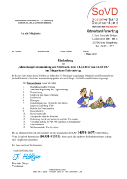Einladung - Sozialverband Deutschland
