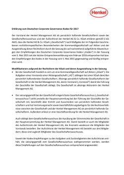 Henkel Entsprechenserkl&auml;rung 2017