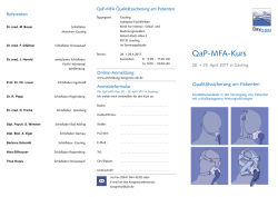 QaP-MFA-Kurs - Universitätsklinikum Regensburg