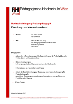 Informationsabend HLG Freizeitp&auml;dagogik