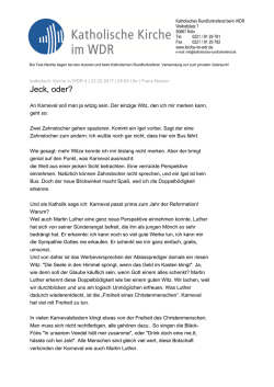 Jeck, oder? - Kirche im WDR