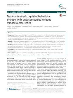 Trauma-focused cognitive behavioral therapy for unaccompanied