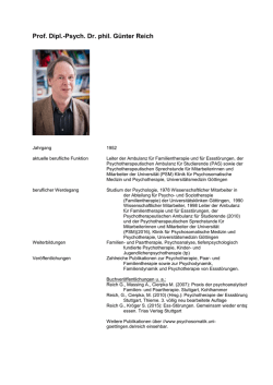 Reich, Günter - Göttinger Akademie für Psychotherapie e. V.