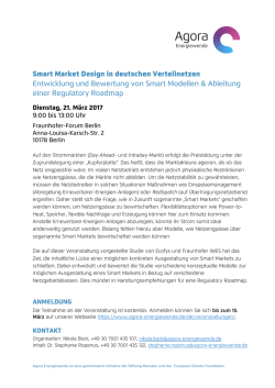 Smart Market Design in deutschen Verteilnetzen Entwicklung und