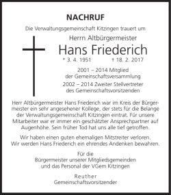 Hans Friederich - Verwaltungsgemeinschaft Kitzingen