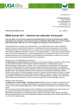 EMAS Awards 2017 – Gewinner der nationalen Vorauswahl