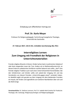 Interreligi&ouml;ses Lernen: Zum Umgang mit Fremdheit der Religionen