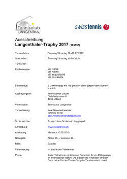 Ausschreibung Langenthaler-Trophy 2017