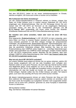 INFO &uuml;ber MY USI DATA (Inskriptionsprogramm)