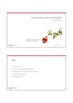 Evidenz basierte Studien in der Chirurgie (PDF Available)