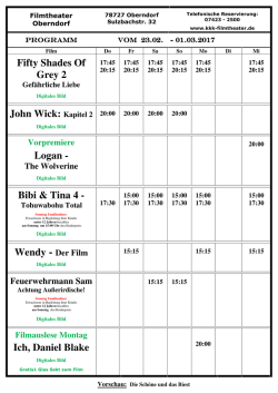 Fifty Shades Of Grey 2 John Wick: Kapitel 2 Logan - KKK