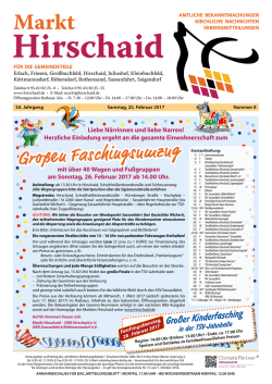 Gro&szlig;er Faschingsumzug am Sonntag, 26. Februar