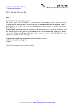 Hiho liebste Community - Deutsches Schriftstellerforum