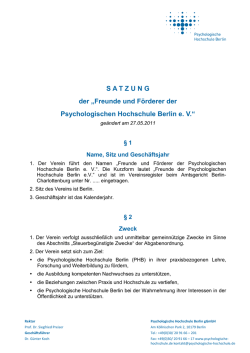 Satzung - Psychologische Hochschule Berlin