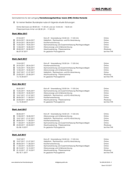 Seminartermine Versicherungsfachmann (IHK) - Akademie