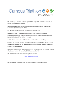 Mit dem Campus-Triathlon in Flensburg am 7. Mai beginnt