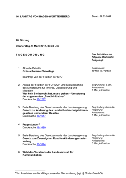 28. Plenarsitzung am 09.03.2017