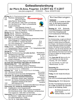 Gottesdienstordnung