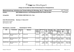 Bekanntmachung Aufnahme der