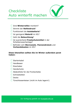 Download: Checkliste Auto winterfit machen