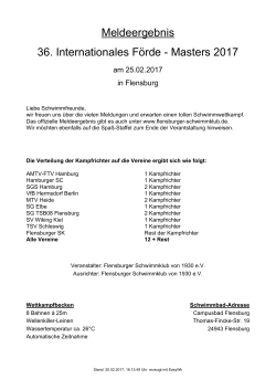 Anzahl Meldungen - Flensburger Schwimmklub