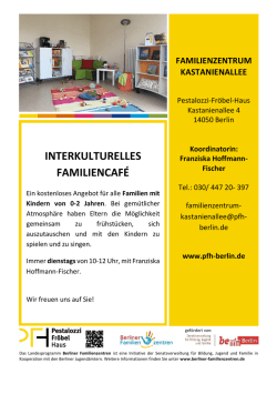 interkulturelles familiencaf&eacute; - Das Pestalozzi-Fr&ouml;bel-Haus