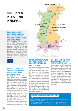 interreg kurz und knapp&hellip; - INTERREG Rhin Sup&eacute;rieur