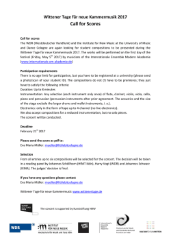 Call for Scores - Institut für Neue Musik