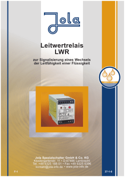 Leitwertrelais LWR 5 - Jola Spezialschalter