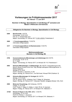 Aushang Studienkoordination Zeltbiologie FS17