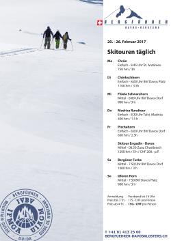 Skitouren täglich - Bergführer Davos Klosters