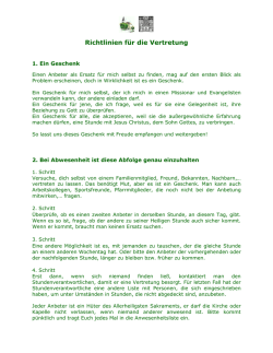 Richtlinien f&uuml;r die Vertretung