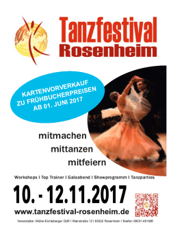 Save the Date - Tanzfestival Rosenheim 2016