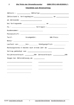 Checkliste zum Stromvertrag - haken