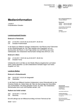 Medieninformation - Polizei Sachsen