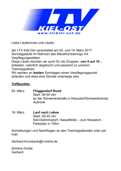 18:00 Uhr Rosenheim, Schwentinental Weitere Infos - LTV Kiel-Ost