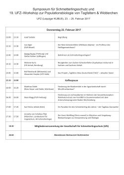 Tagfalter-Workshop Programm 2017
