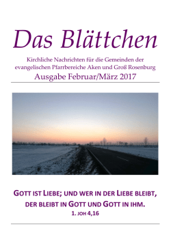 Blättchen - Feb-Mrz 2017 - Ev. Pfarrbereich Aken