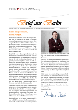 Brief aus Berlin - Markus Koob MdB