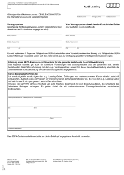 SEPA-Basislastschriftmandat, Audi Leasing