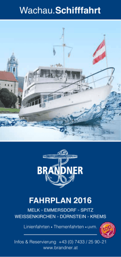 BRANDNER Schiffahrt &ndash; Wachau Schifffahrten auf der Donau