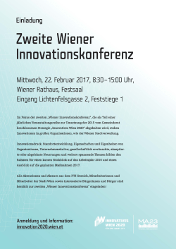 Einladung: Zweite Wiener Innovationskonferenz