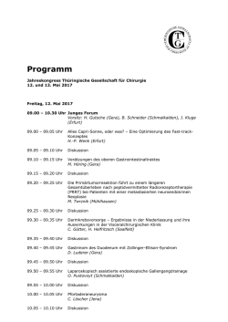 Programm - Th&uuml;ringische Gesellschaft f&uuml;r Chirurgie eV